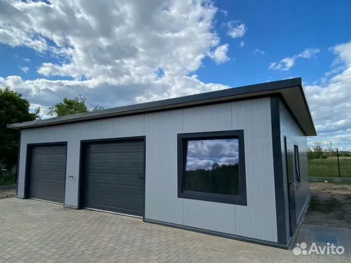 Гараж из сэндвич-панелей 80 м² под ключ